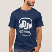 DJ naam hoofdtelefoon wit op donker grafisch t-shi T-shirt (Voorkant)
