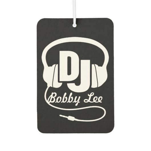 DJ naam hoofdtelefoon wit op donkere luchtverfriss Luchtverfrisser (Voorkant)