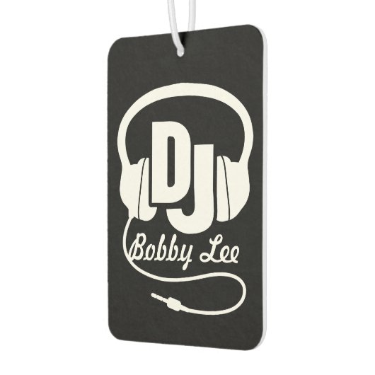 DJ naam hoofdtelefoon wit op donkere luchtverfriss Luchtverfrisser (Links)