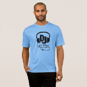 DJ naam hoofdtelefoon zwart, helder T-shirt (Voorkant volledig)