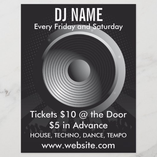 DJ Name Speaker Music Flyer (Voorkant)