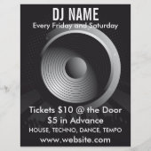 DJ Name Speaker Music Flyer (Achterkant)