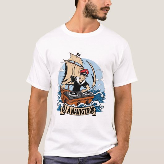 DJ Navigator: Sailing the Sonic Zeeen T-shirt (Voorkant)
