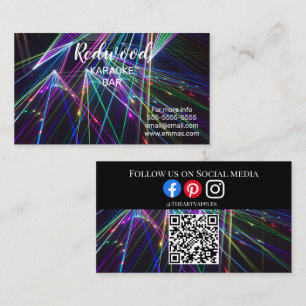DJ neon laser feest glowstick disco karaoke club Visitekaartje