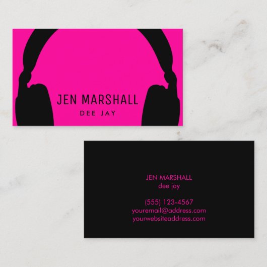 DJ neonroze Visitekaartje (Voorkant / Achterkant)