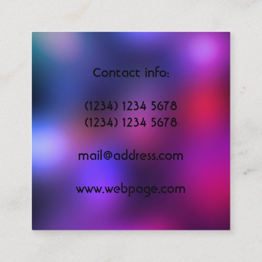 Dj night clubstijl vierkante visitekaartje (Achterkant)