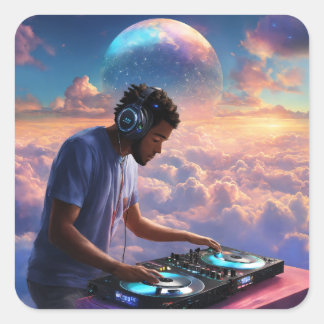 DJ on the Cloud: een revolutie in de muziekproduct Vierkante Sticker