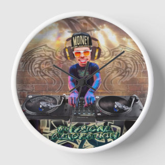 DJ-ontwerp met wandklok