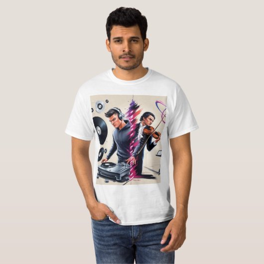 Dj op print shirt (Voorkant volledig)