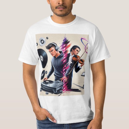 Dj op print shirt (Voorkant)