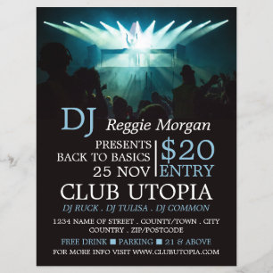 DJ op Stage, DJ, Club Event Adverteren Flyer