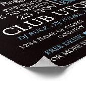 DJ op Stage, DJ, Club Event Adverteren Poster (Hoek)