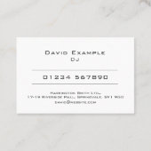 DJ or Disc Jockey Visitekaartje (Achterkant)