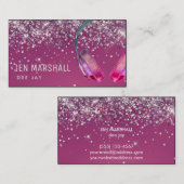 DJ paarse hoofdtelefoon Visitekaartje (Voorkant / Achterkant)