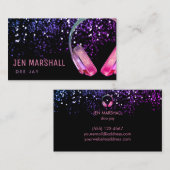 DJ paarse roze muziek hoofdtelefoon Visitekaartje (Voorkant / Achterkant)