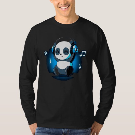 Dj Panda-hoofdtelefoon T-shirt (Voorkant)