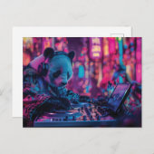 DJ Panda met hoofdtelefoon Briefkaart (Voorkant / Achterkant)
