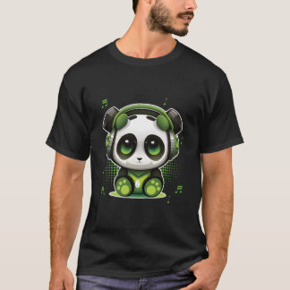 Dj Panda With Headphones Panda T-shirt