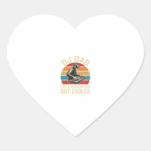 DJ Papa Maar Koeler Vintage Sunset Vector Design_1 Hart Sticker