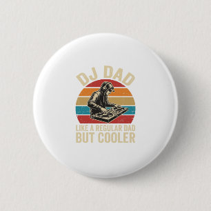 DJ Papa Maar Koeler Vintage Sunset Vector Design_1 Ronde Button 5,7 Cm