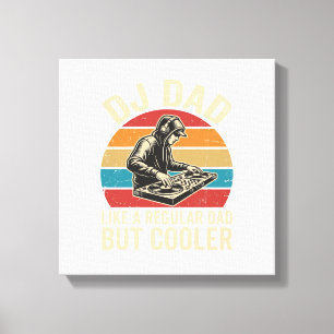 DJ Papa Maar Koeler Vintage Zonsondergang Vector D Canvas Afdruk