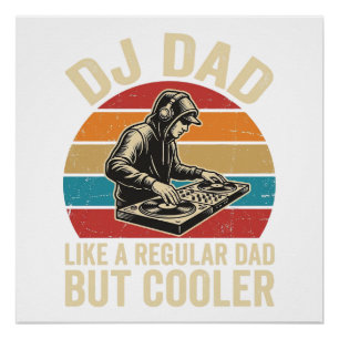 DJ Papa Maar Koeler Vintage Zonsondergang Vector D Perfect Poster