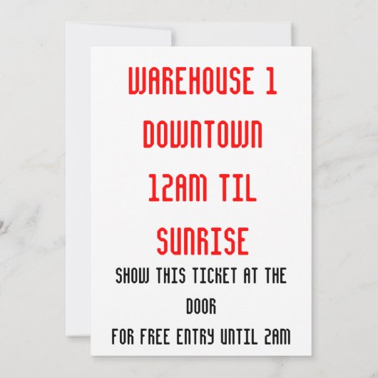 DJ party flyer Kaart (Achterkant)