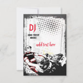 DJ Party Invitation Flat Card Bedankkaart (Voorkant)