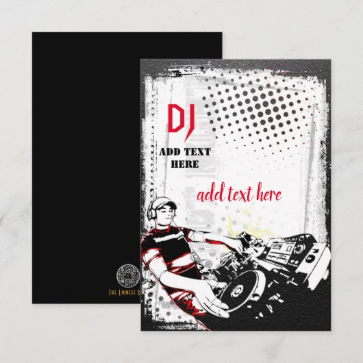 DJ Party Invitation Flat Card Bedankkaart (Voorkant / Achterkant)
