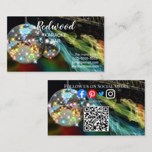 DJ party planner glow stick disco karaoke club Bus Visitekaartje
