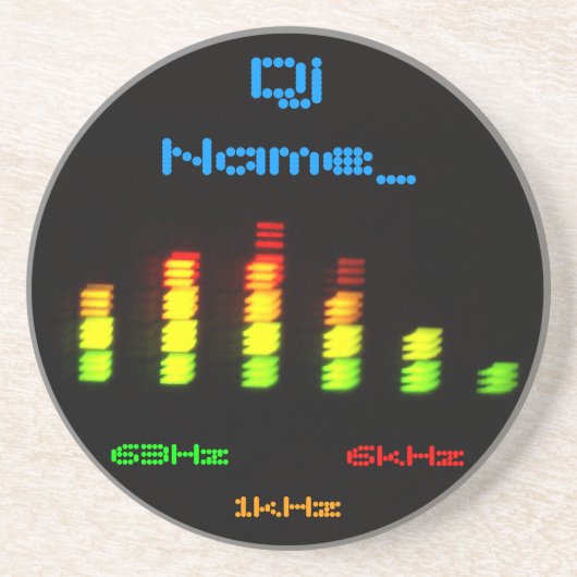 Dj Personal Equalizer Bar EQ - jouw naam toevoegen Zandsteen Onderzetter (Voorkant)