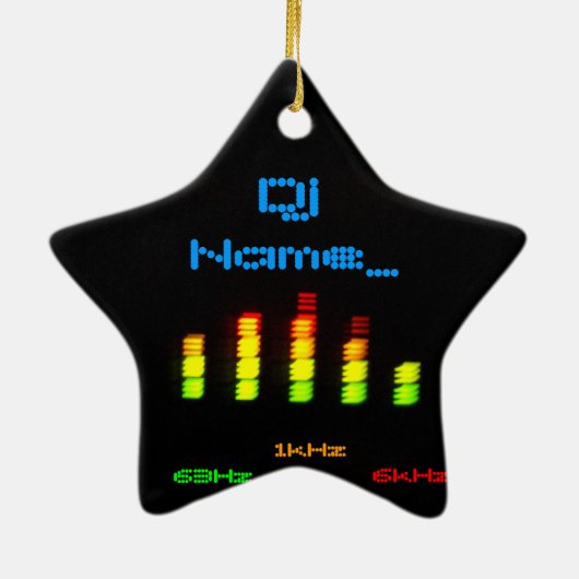 DJ Personal Equalizer Bar EQ - jouw namen toevoege Keramisch Ornament (Achterkant)