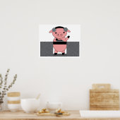 DJ Piggy Pig Poster (Keuken)