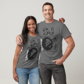 DJ Pizza Slice Draaitafel Cartoon T-shirt (Unisex)