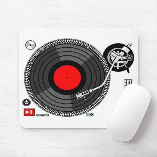 Dj Platenspeler Background Mousepad Muismat (Met muis)