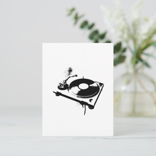 DJ Platenspeler Briefkaart (Staand voorkant)