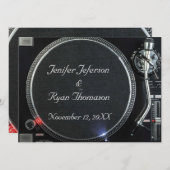 DJ Platenspeler bruiloft Uitnodiging (Voorkant / Achterkant)