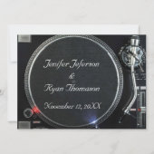 DJ Platenspeler bruiloft Uitnodiging (Voorkant)