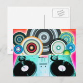 DJ Platenspeler Circles Briefkaart (Voorkant / Achterkant)