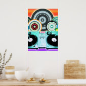 DJ Platenspeler Circles Poster (Keuken)