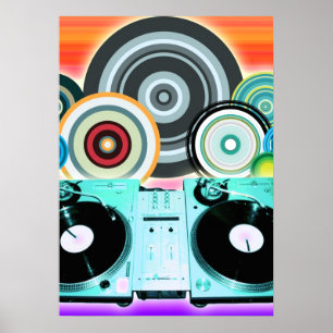 DJ Platenspeler Circles Poster