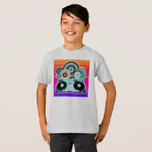 DJ Platenspeler Circles T-shirt (Voorkant volledig)