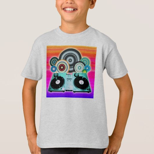 DJ Platenspeler Circles T-shirt (Voorkant)
