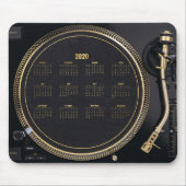 DJ-Platenspeler met kalender 2020 Mousepad Muismat (Voorkant)