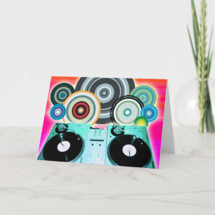 DJ-Platenspeler met vinyl - Pop kunst Kaart
