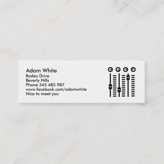 DJ Platenspeler Mini Visitekaartje (Voorkant)