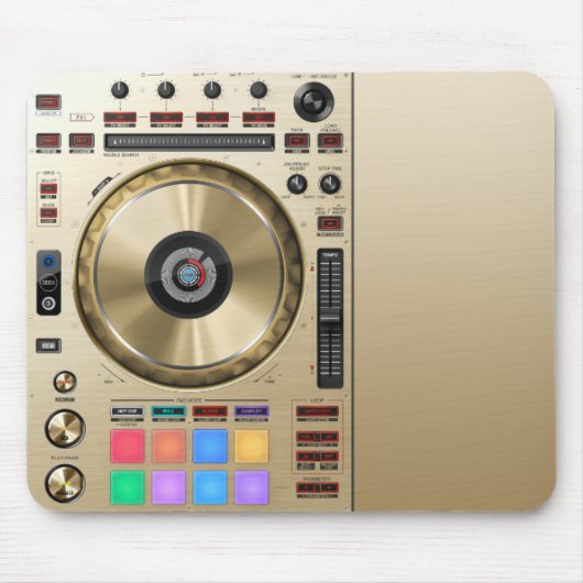 DJ Platenspeler Mousepad Muismat (Voorkant)