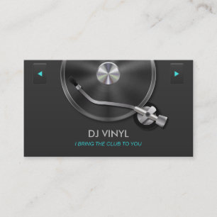 DJ Platenspeler Music Modern Clean Grey & Silver Visitekaartje