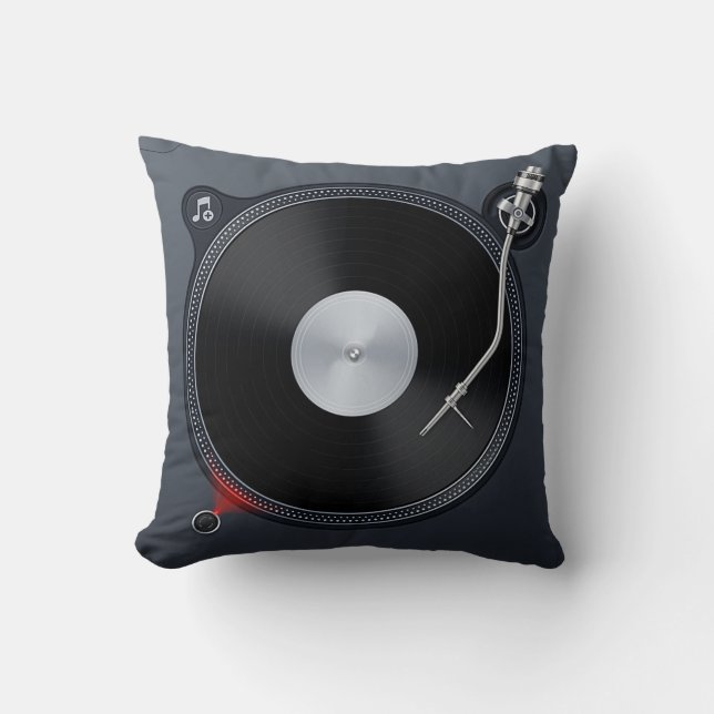 DJ Platenspeler Pillow Kussen (Voorkant)