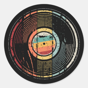 DJ Platenspeler record voor vinylluisteraars Ronde Sticker